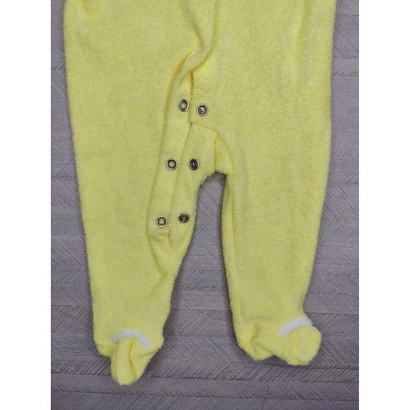 Vintage Izod Lacoste Alligator Sleeper Footie Size S Up To 11 Lbs Terry Yellow - Picture 5 of 9